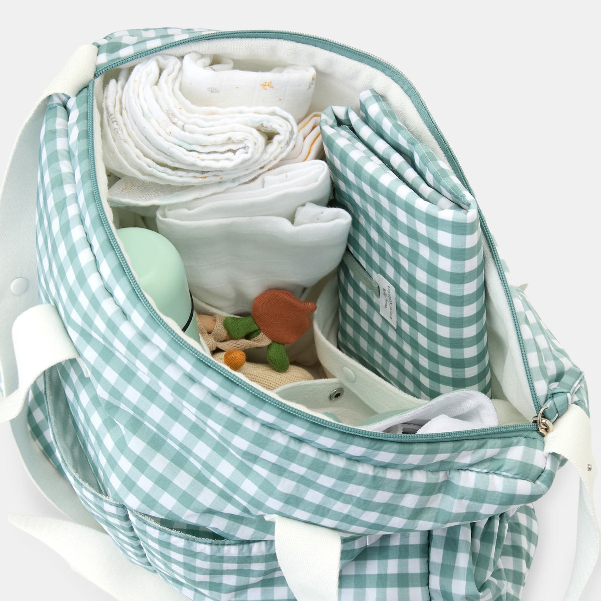 Bolsa Cotton Juice Baby Home enxoval vichy Verde Azeitona-6