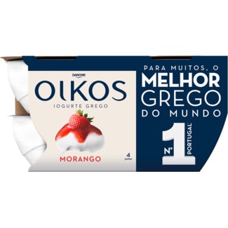 Iogurte Grego de Morango Pack 4 embalagem 110 g - Danone Oikos