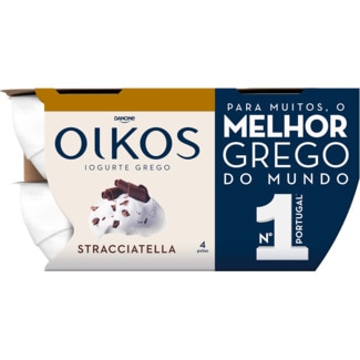 Iogurte Grego de Stracciatella Pack 4 embalagem 110 g - Danone Oikos
