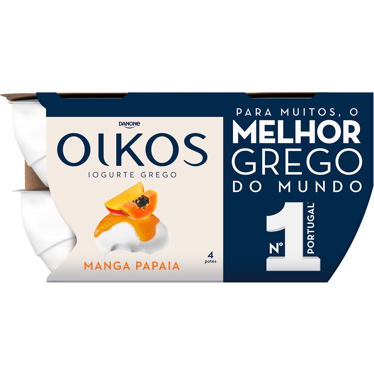 Iogurte Grego de Manga e Papaia Pack 4 embalagem 110 g
