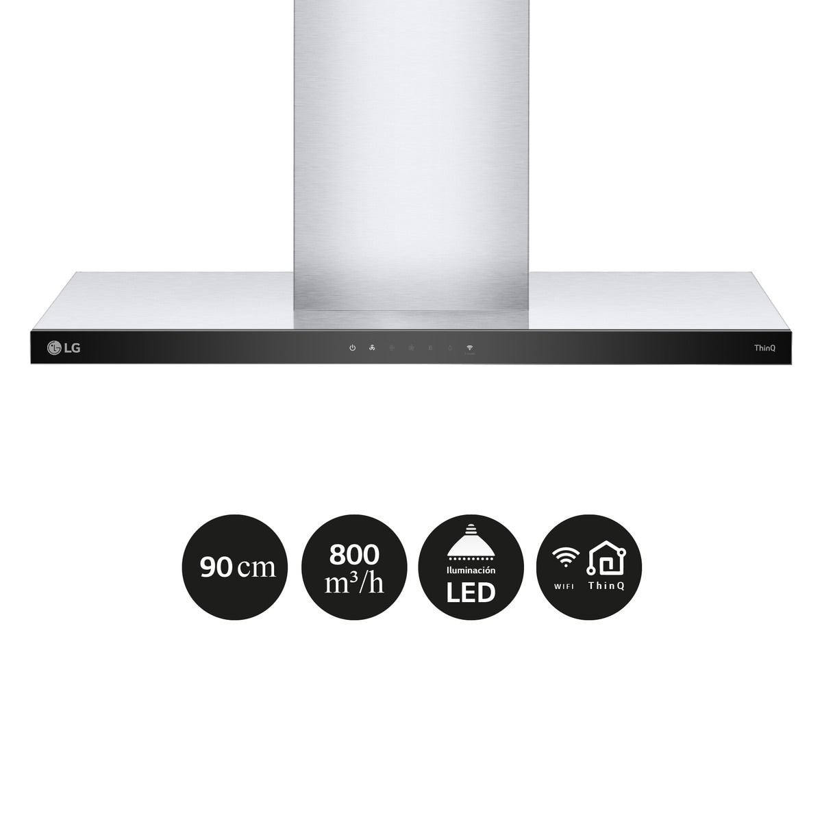 Exaustor de Parede LG HCEZ3626S com 3 Níveis de Potência e de 90 cm - Inox Inox/Preto-3