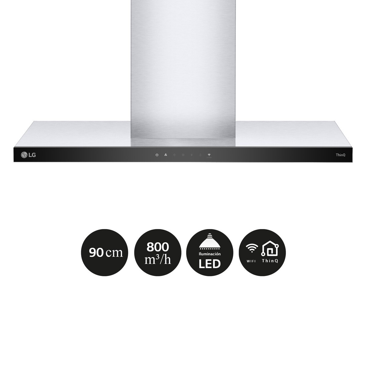 Exaustor de Parede LG HCEZ3626S com 3 Níveis de Potência e de 90 cm - Inox Inox/Preto-3