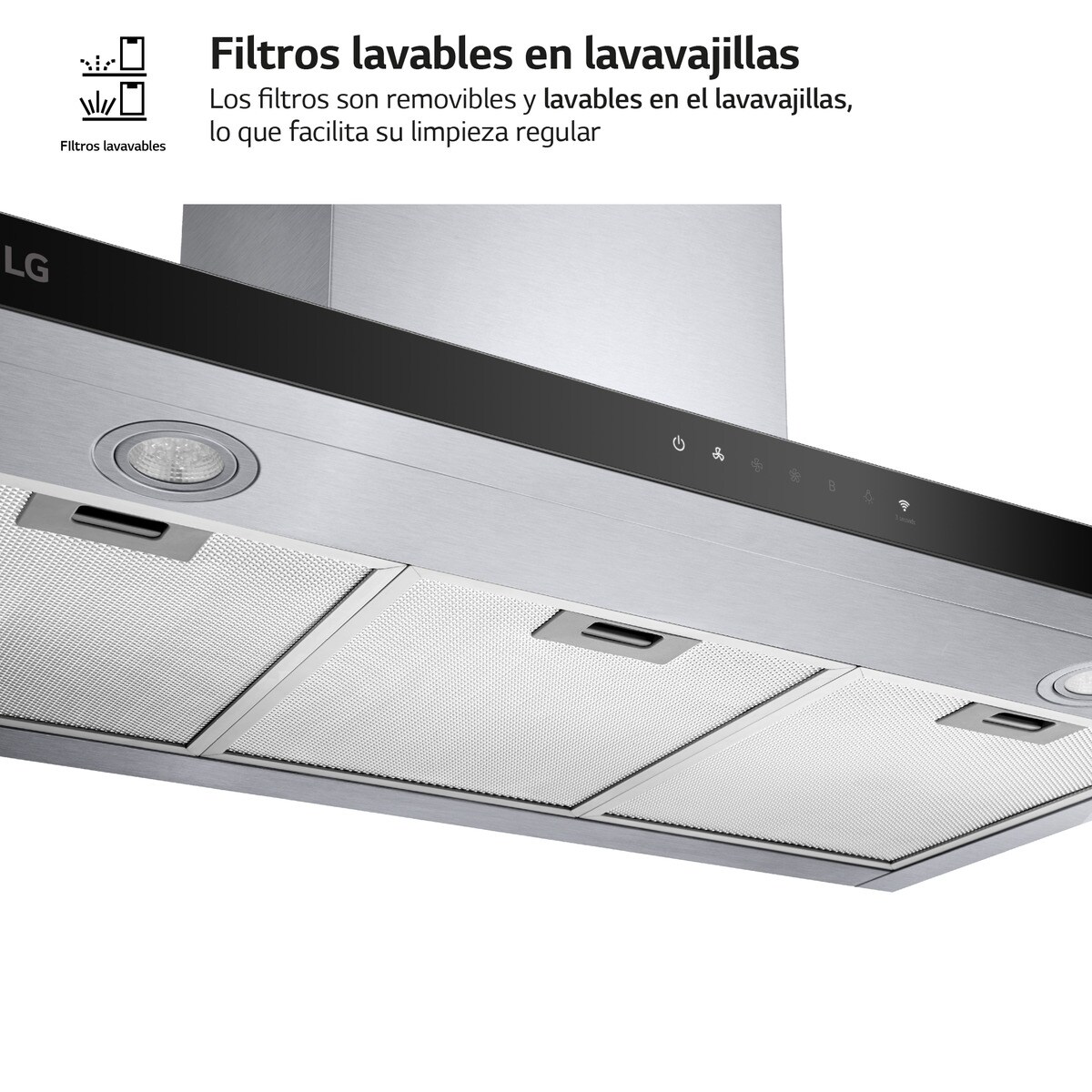 Exaustor de Parede LG HCEZ3626S com 3 Níveis de Potência e de 90 cm - Inox Inox/Preto-5