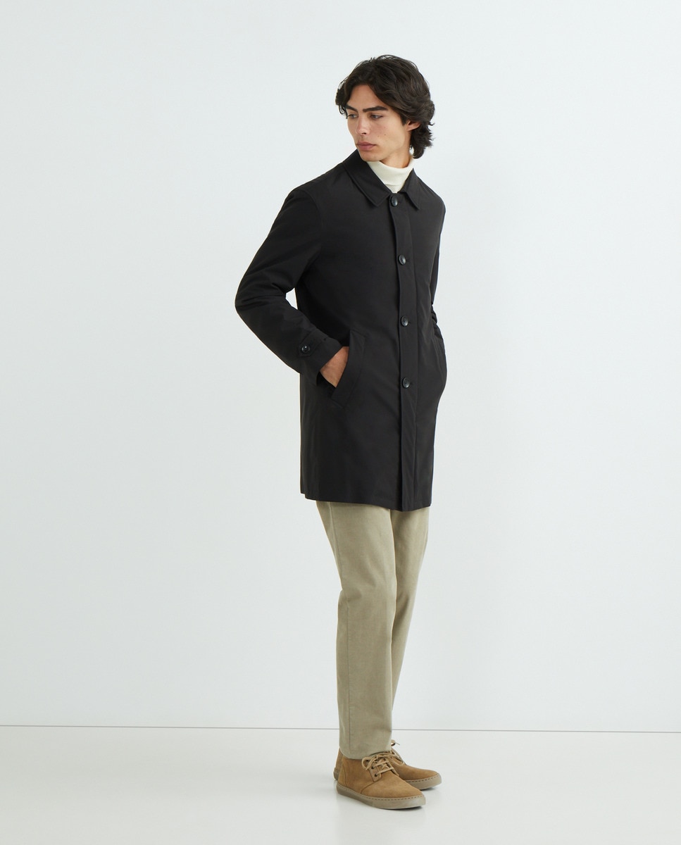 Gabardine Clássica Lisa Preto-2