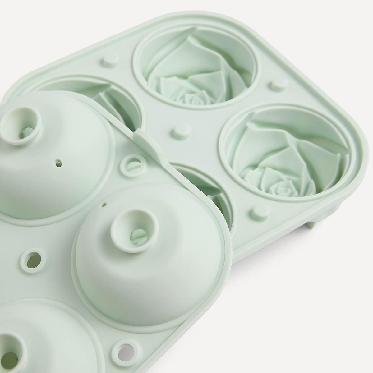 Molde de Silicone de 4 Pedras de Gelo Rosa XL Preto-3