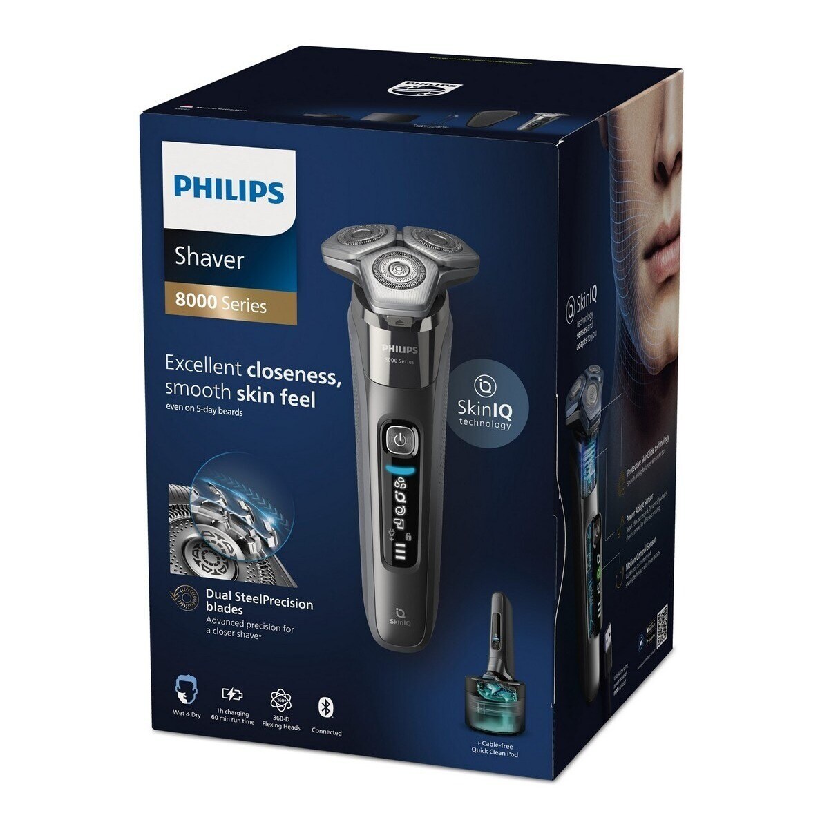 Máquina de Barbear Philips Série 8000 S8697/55 Uso a Seco ou Húmido, com Suporte de Limpeza, Base de Carga e Tampa e Autonomia de 50 min 13