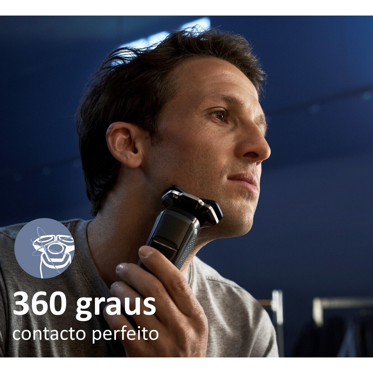 Máquina de Barbear Philips Série 8000 S8697/55 Uso a Seco ou Húmido, com Suporte de Limpeza, Base de Carga e Tampa e Autonomia de 50 min 8