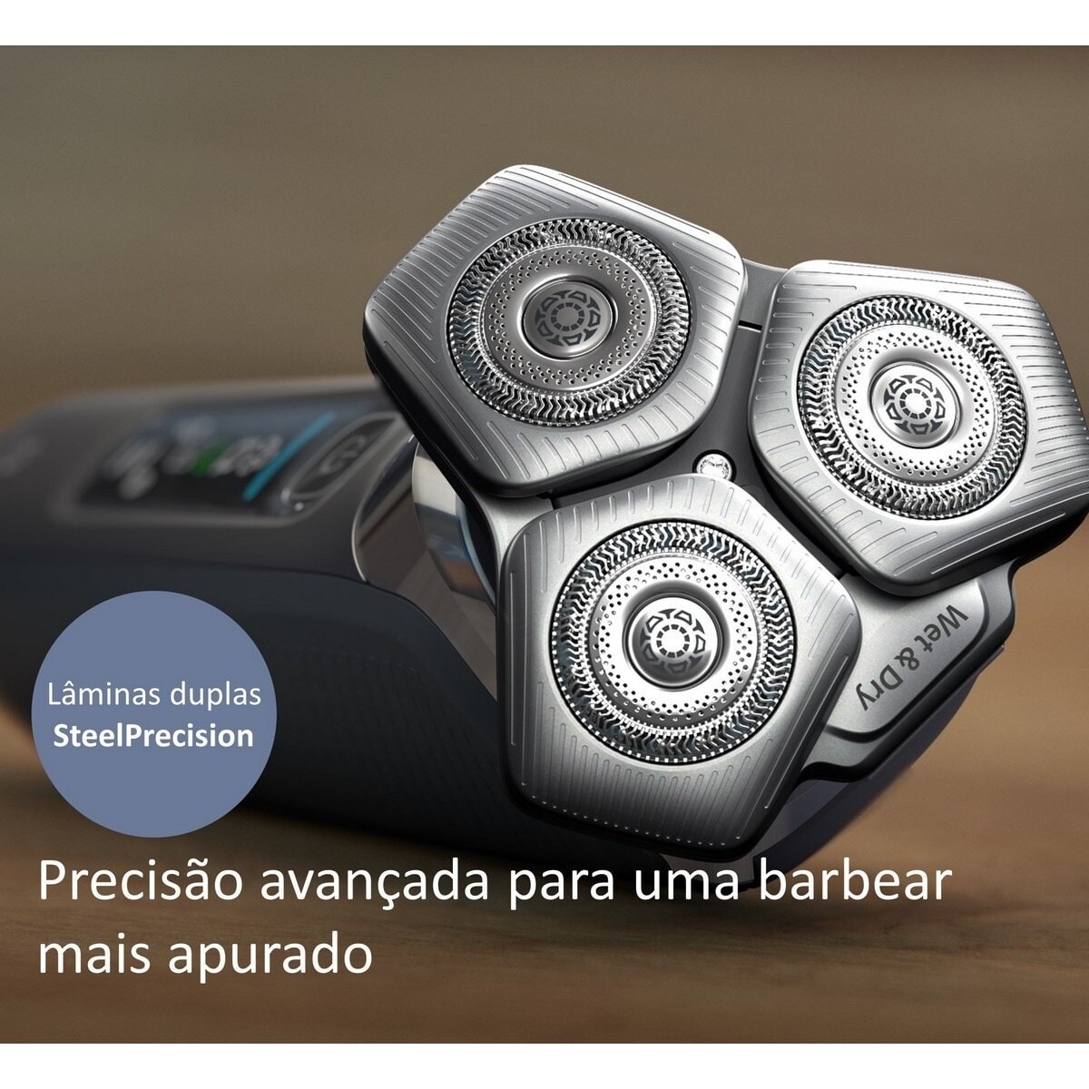 Máquina de Barbear Philips Série 8000 S8697/55 Uso a Seco ou Húmido, com Suporte de Limpeza, Base de Carga e Tampa e Autonomia de 50 min 7