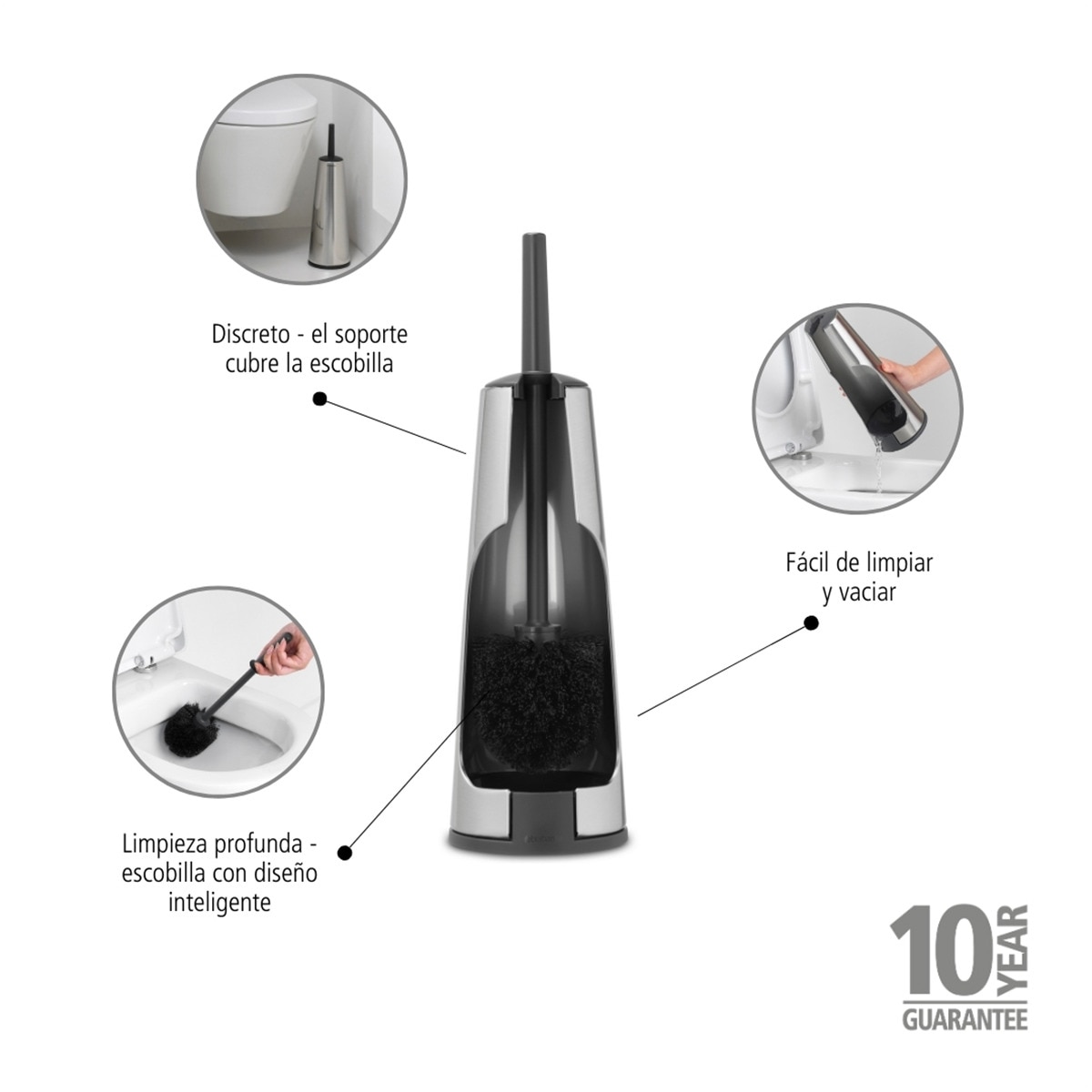 Escobillero de suelo ReNew Brabantia Cromo mate-4
