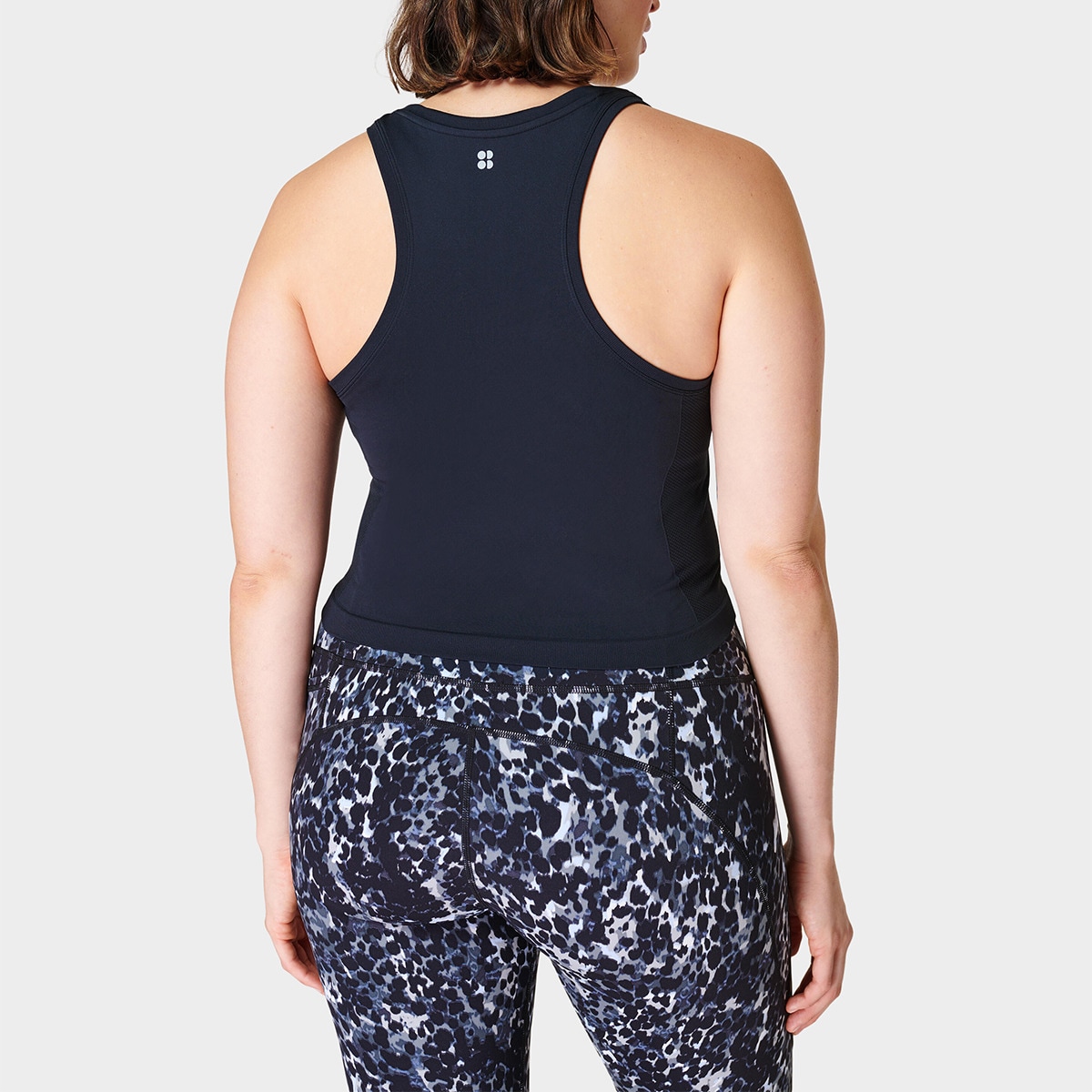 T-shirt de Mulher Athlete Crop Seamless Workout Tank Top Preto-2