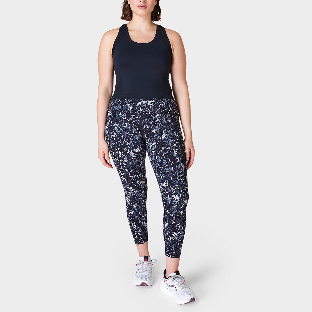 T-shirt de Mulher Athlete Crop Seamless Workout Tank Top Preto-4