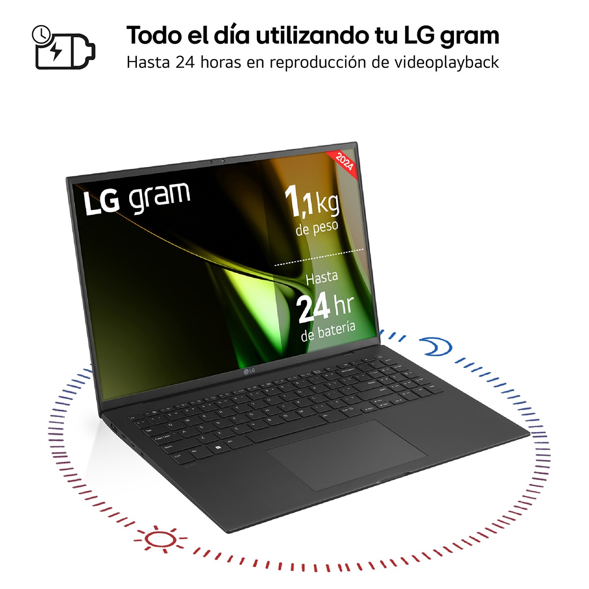 Portátil LG gram 16ZD90S, Intel Core Ultra 7, 16GB, 1512G SSD, 16", Sin SO Negro-2