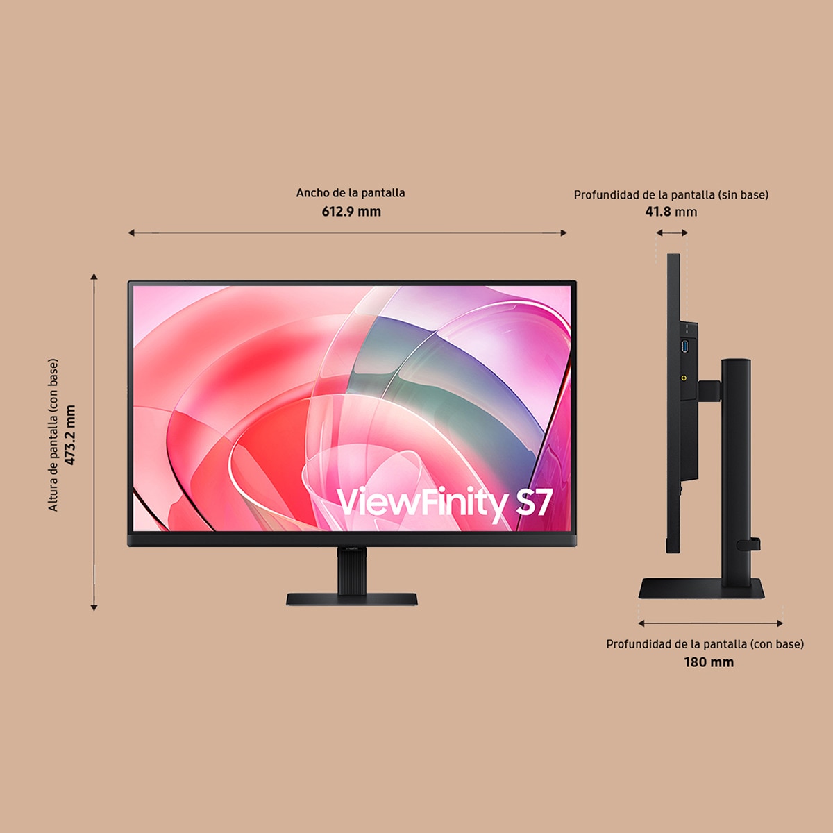 Monitor PC 68,58 cm (27") Samsung ViewFinity S7 S70D, 60Hz, 4K UHD HDR10 Negro-2