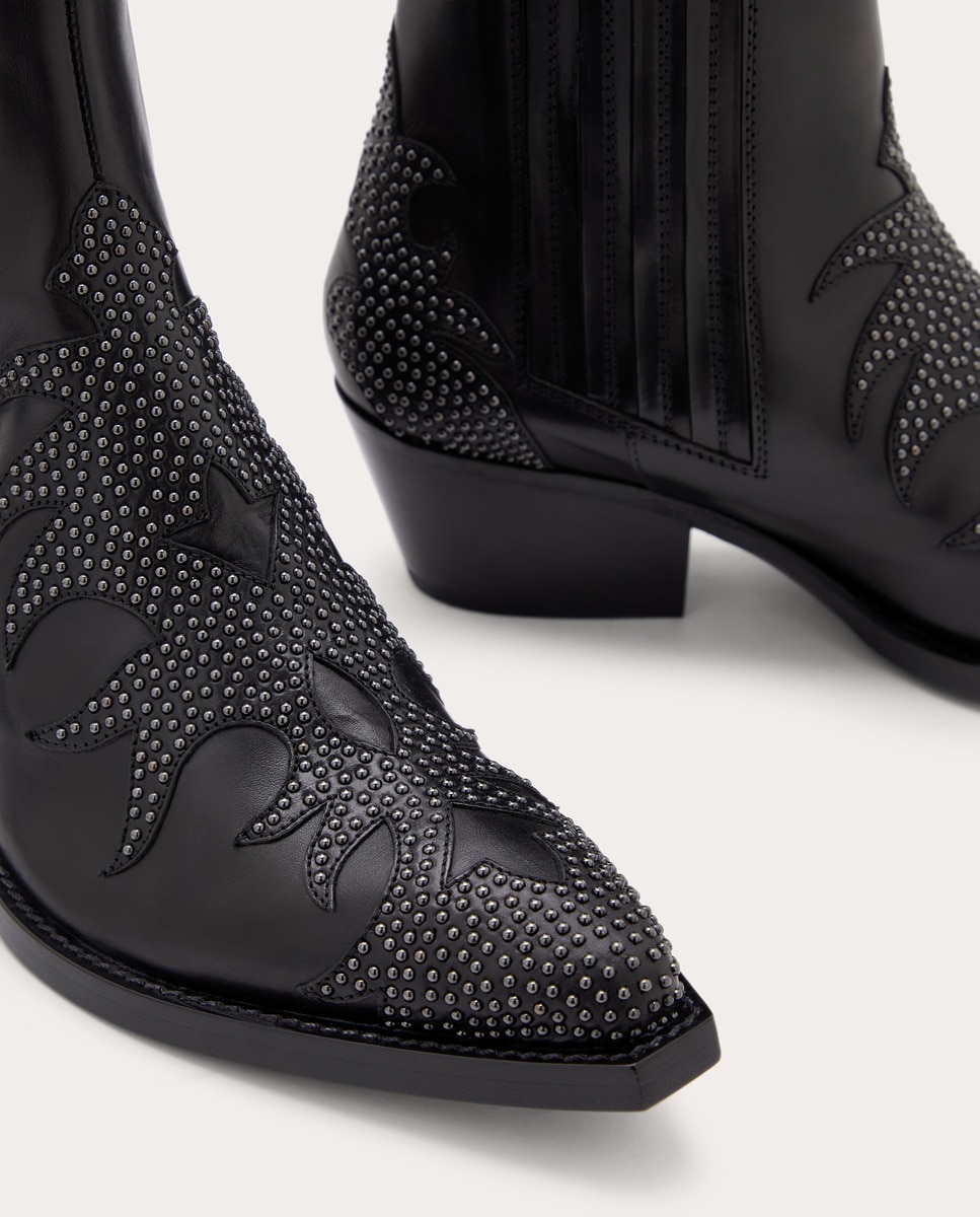 Botines de piel Negro-4