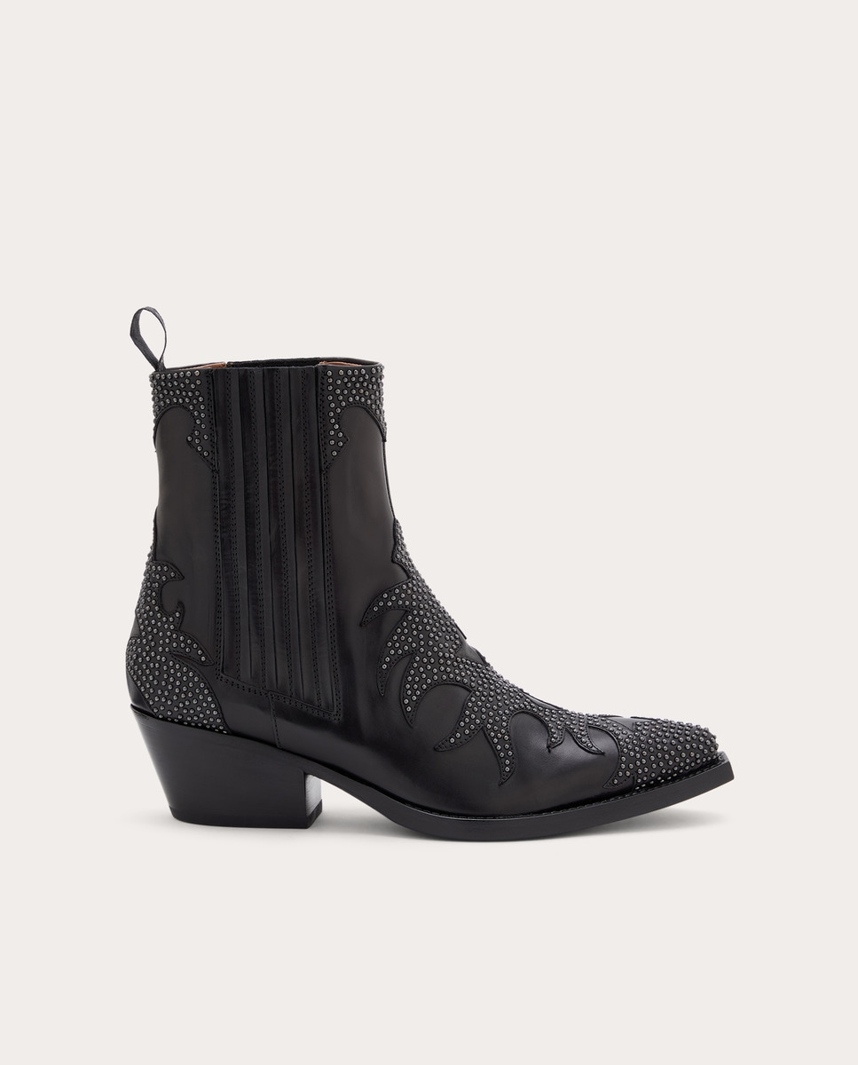 Botines de piel Negro-1