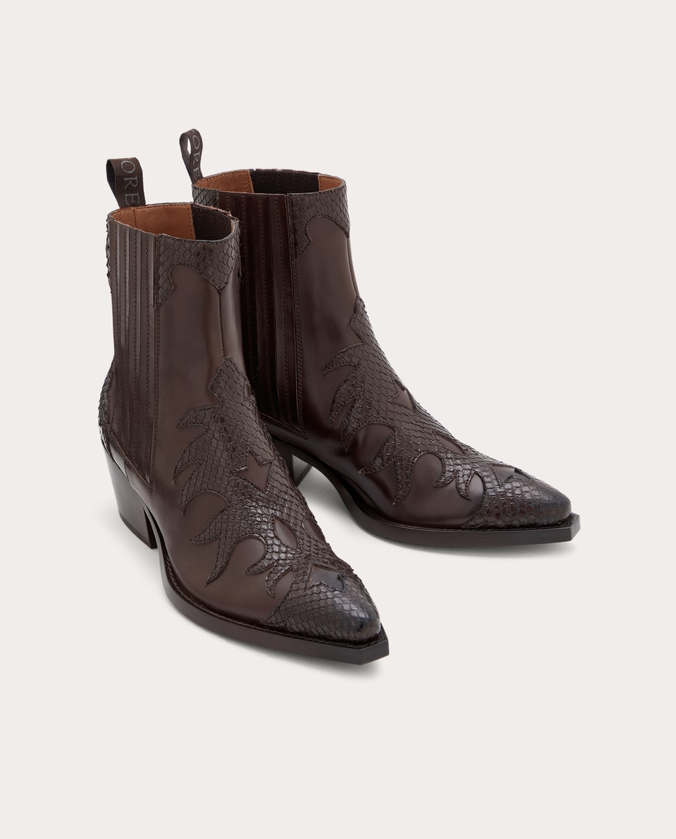 Botins em Pele Castanho-2