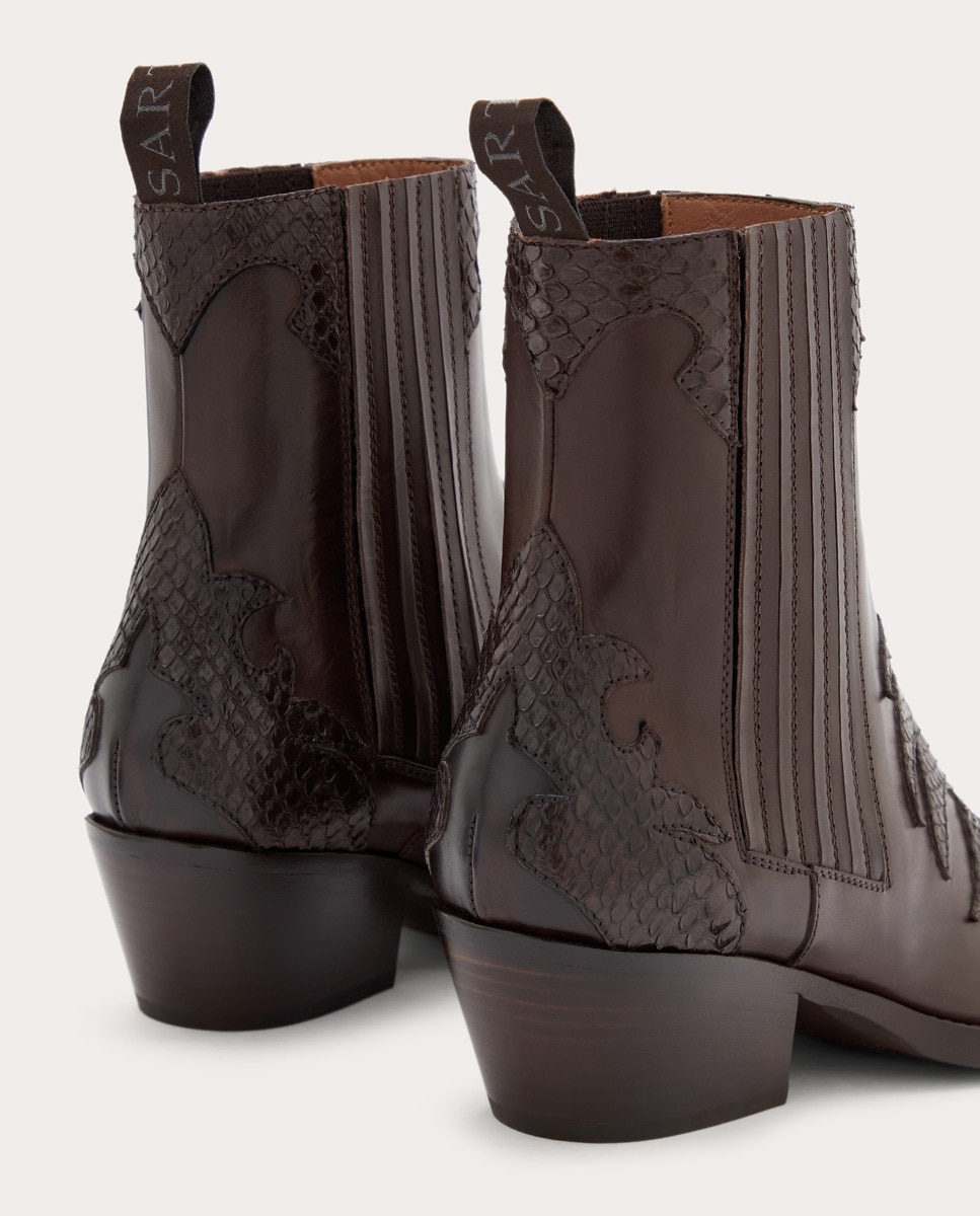 Botins em Pele Castanho-3