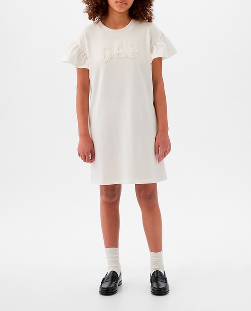 Imagen 0 de Vestido tipo camiseta de niña con volantes