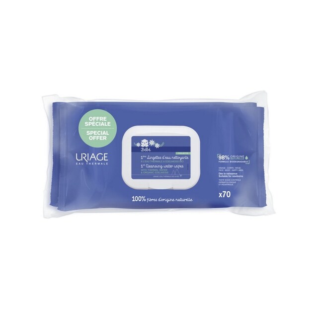 Imagem 0 de Duo Toalhetes de Limpeza Uriage Bebé - 2x70 Toalhetes