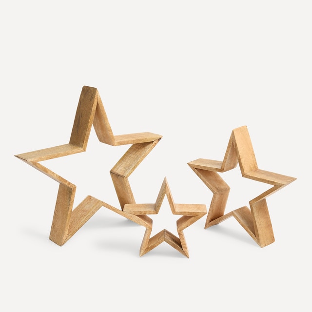 Imagen 0 de Set de 3 Estrellas de madera Navidad El Corte Inglés