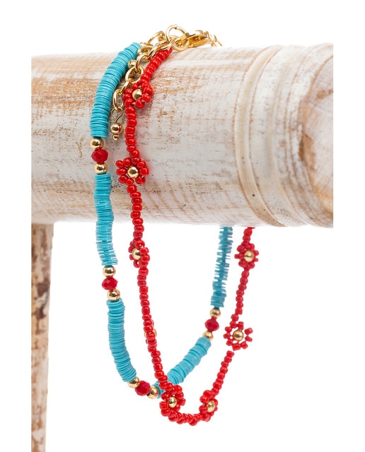 Imagen 0 de Tobillera de metal con abalorios