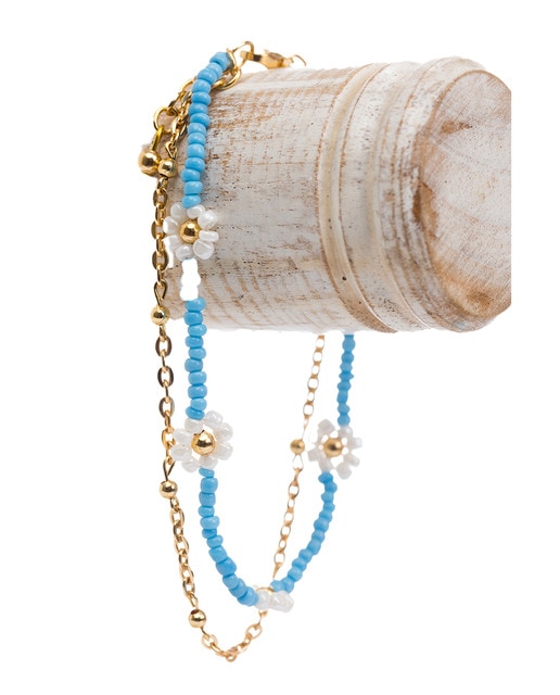 Imagen 0 de Tobillera de metal con abalorios