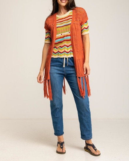 Chaleco largo crochet
