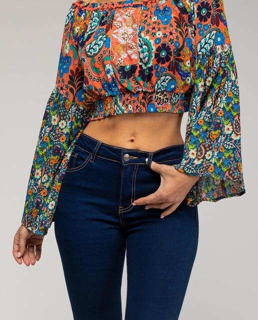 Imagen 0 de Blusa corta estampada