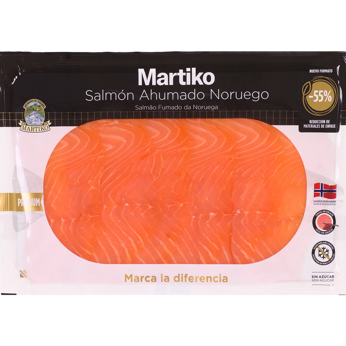 Salmão Fumado da Noruega sem Açúcar embalagem 200 g