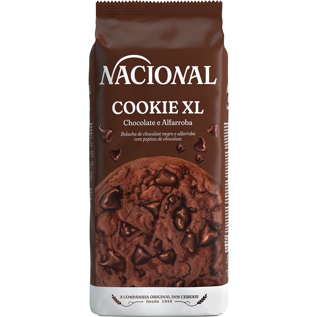 Cookies XL com Pepitas de Chocolate e Alfarroba embalagem 180 g