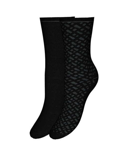 Imagen 0 de Pack de dos calcetines de mujer en color negro