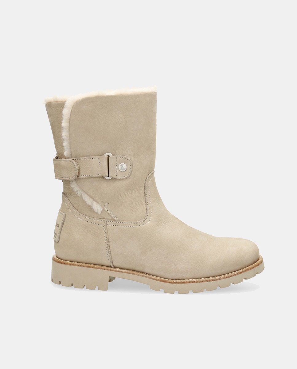 Botins Felia Trav com Forro Interior de Pelo e em Pele Waterproof Cru-1