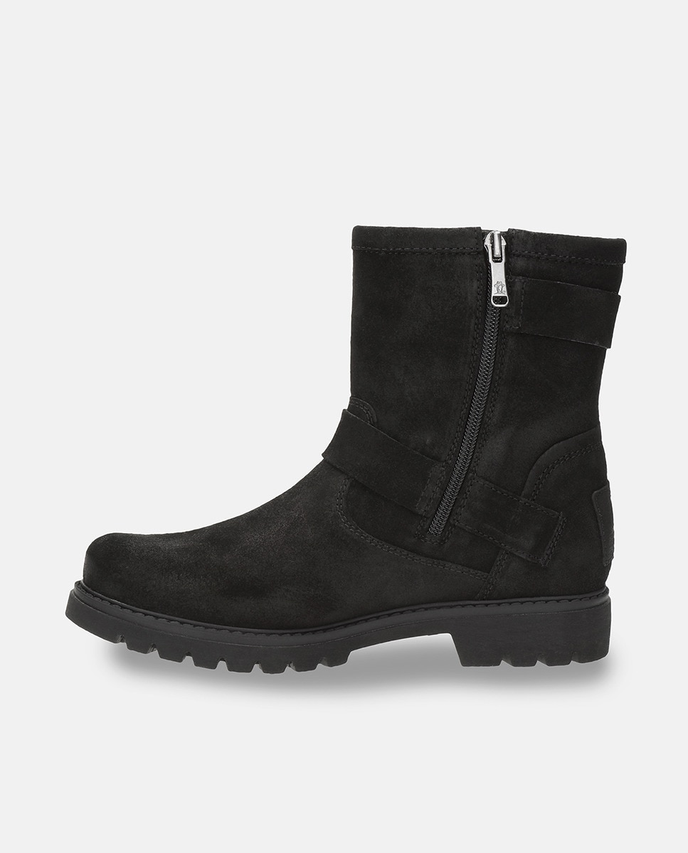 Botas em Velour e com Forro de Pele Preto-5