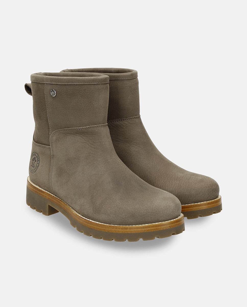 Botas em Pele e com Forro de Pelo Sintético Cinzento-5