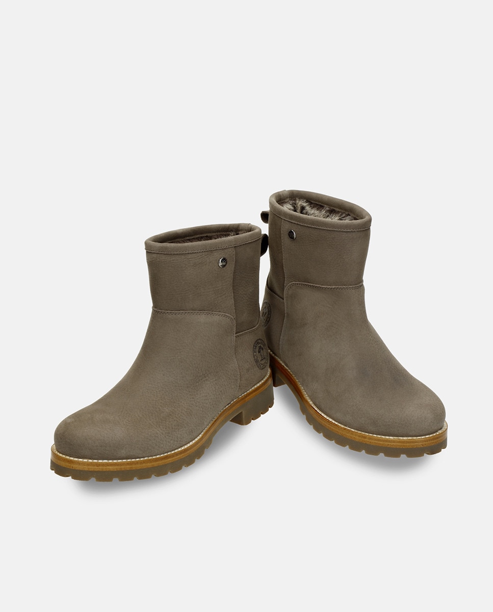 Botas em Pele e com Forro de Pelo Sintético Cinzento-3