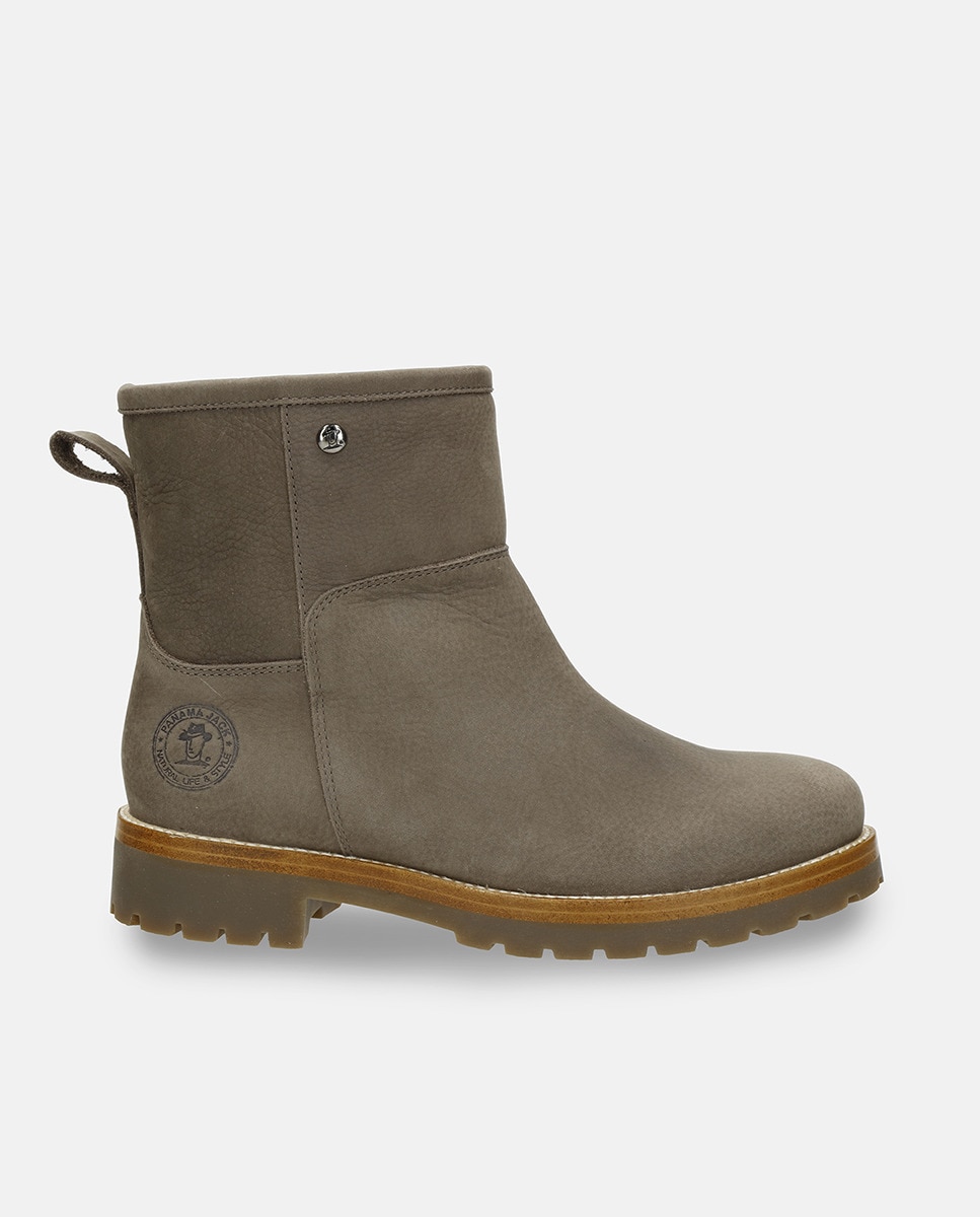 Botas em Pele e com Forro de Pelo Sintético Cinzento-1