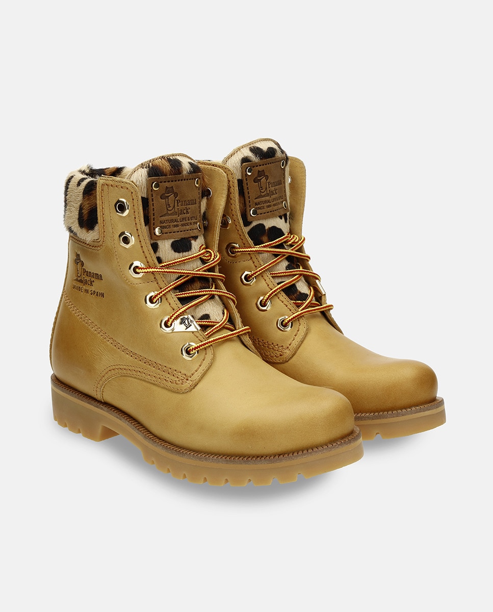 Botas em Pele e com Forro em Pele Mostarda-5