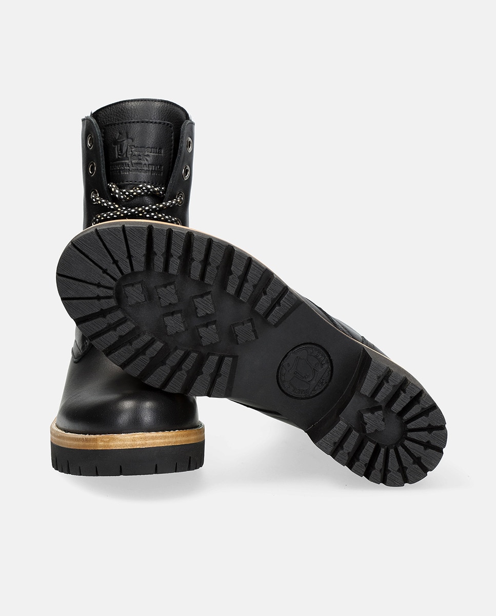 Botas Padma com Forro Interior de Pelo, Salto de Bloco e em Pele Waterproof Preto-4