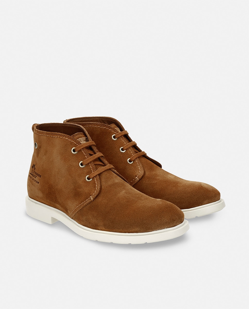 Botins em Velour com Forro de Pele Castanho-9