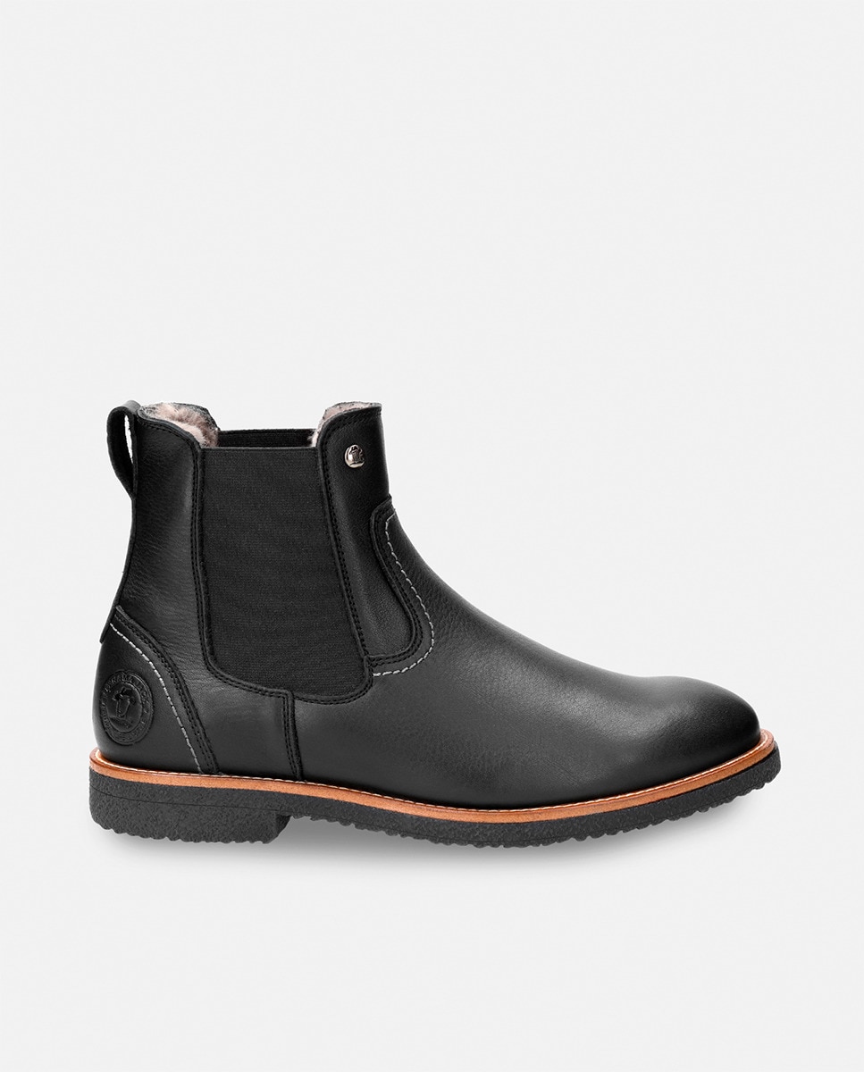 Botins em Pele com Forro de Pelo Natural Preto-9