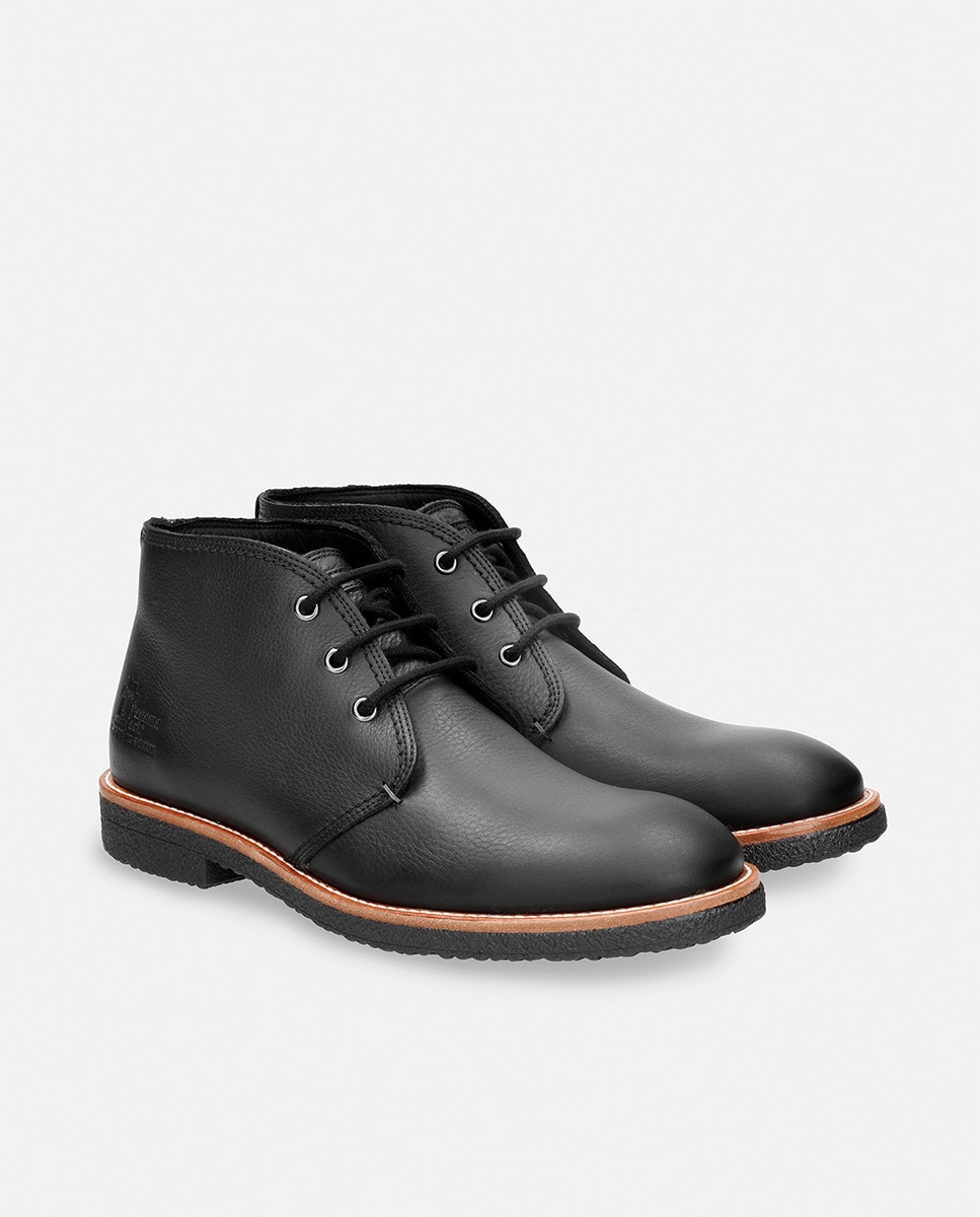 Botins em Pele com Forro de Pele Preto-9