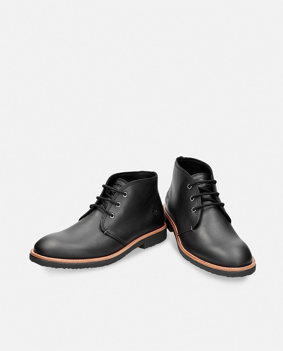 Botins em Pele com Forro de Pele Preto-7