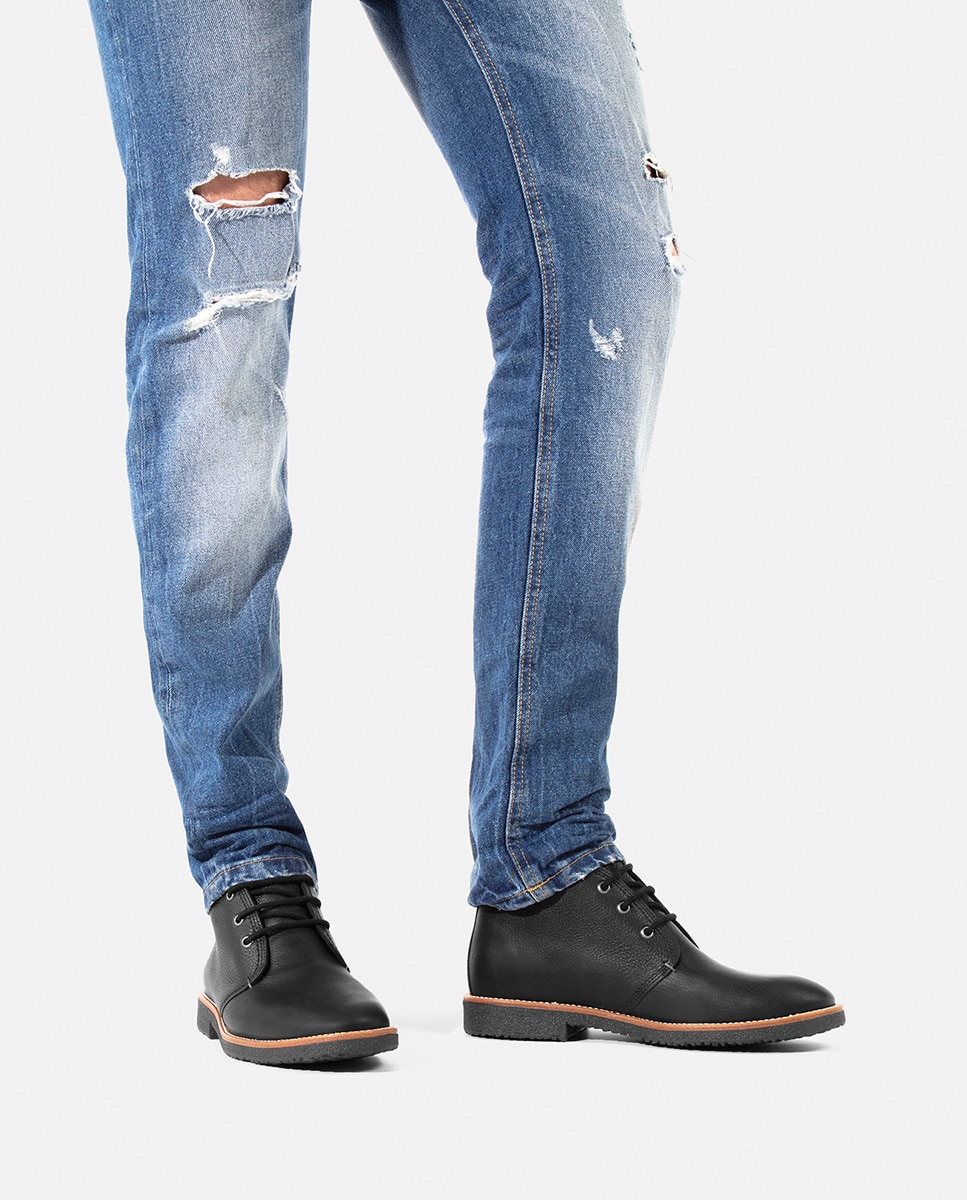 Botins em Pele com Forro de Pele Preto-10