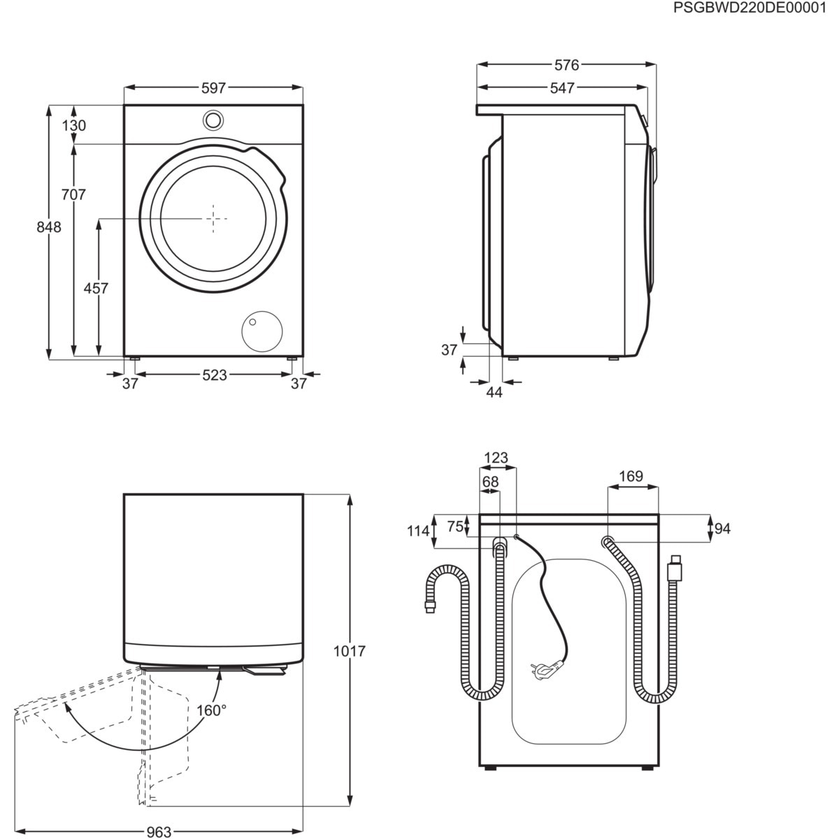 Lavadora secadora AEG 8 kg / 1.600 rpm  - L7WBG851 Blanco-4