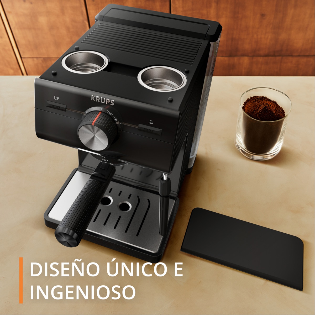 Cafetera espresso manual Krups XP3818 con vaporizador de leche Negro-6