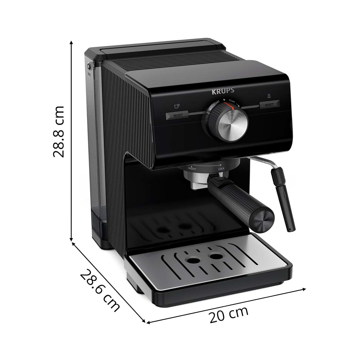 Cafetera espresso manual Krups XP3818 con vaporizador de leche Negro-3