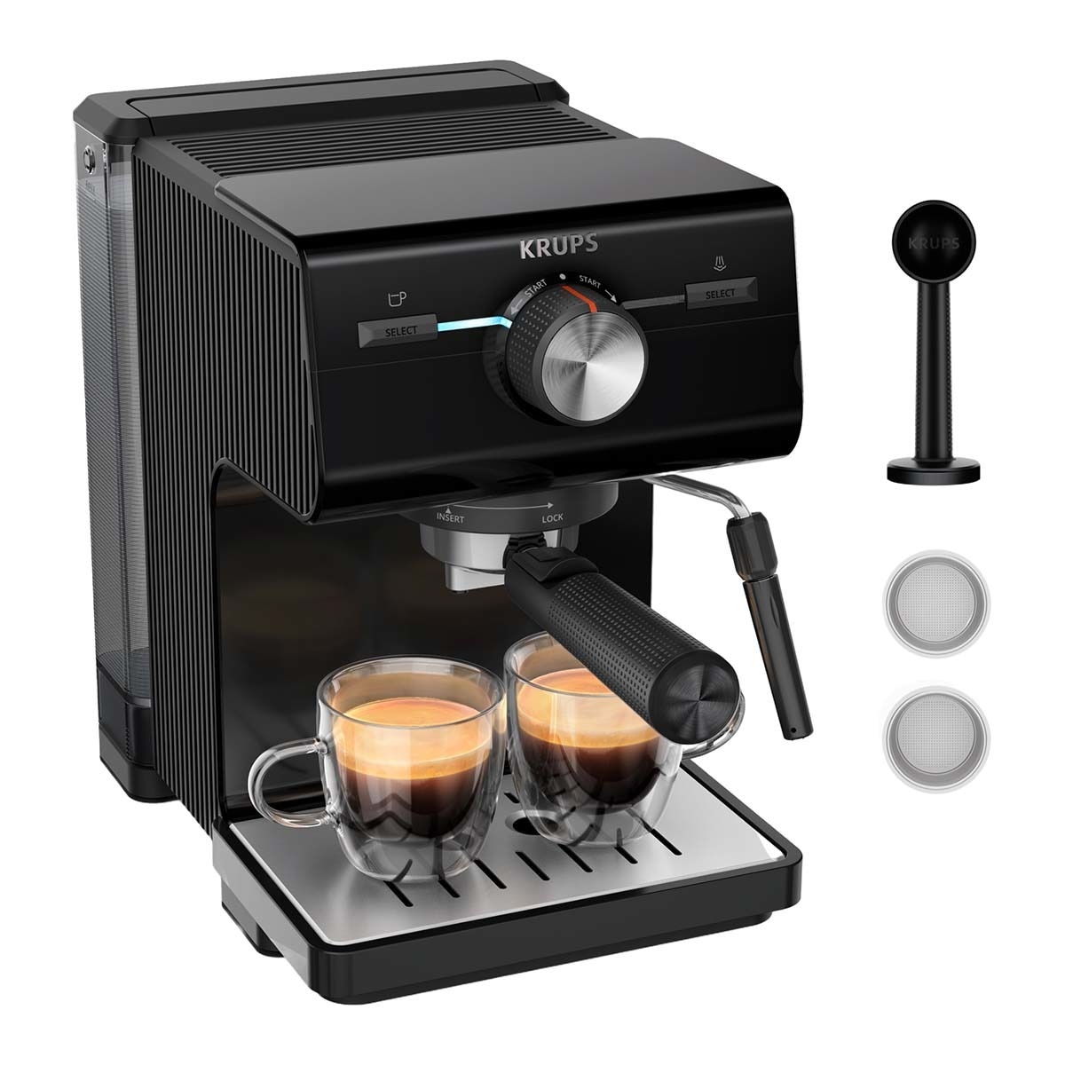 Imagen 0 de Cafetera espresso manual Krups XP3818 con vaporizador de leche