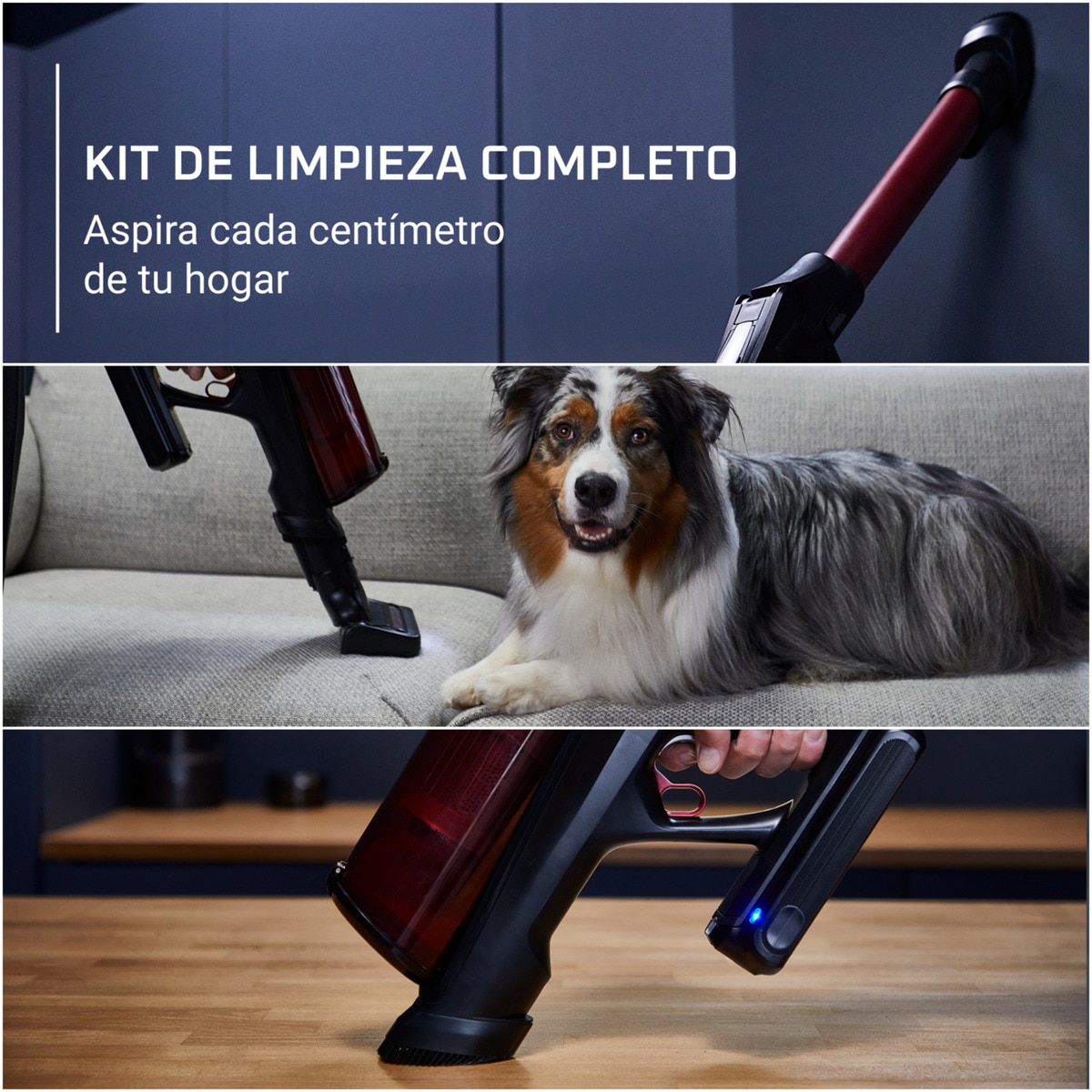 Aspirador de escoba recargable Rowenta X-Force Flex 13.60 Animal Care Negro / Rojo-9