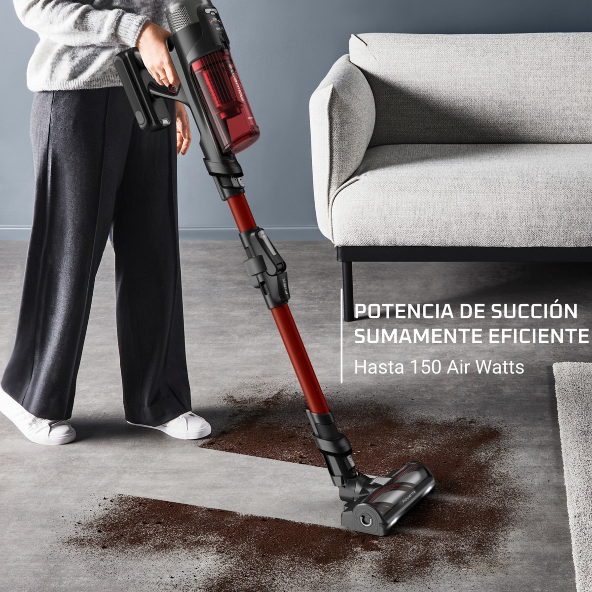 Aspirador de escoba recargable Rowenta X-Force Flex 13.60 Animal Care Negro / Rojo-5
