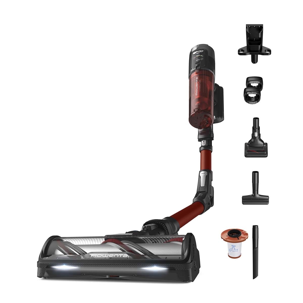 Aspirador de escoba recargable Rowenta X-Force Flex 13.60 Animal Care Negro / Rojo-1